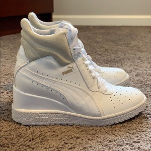 White Puma Wedge Shoes